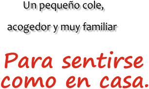 Un pequeño cole,  acogedor y muy familiar